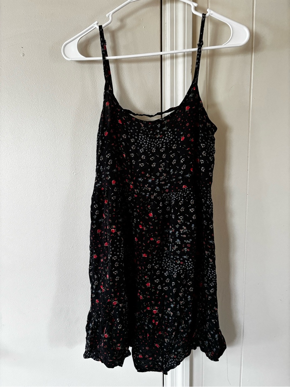Aeropostale Black Mini Dress with Red and White Floral Print